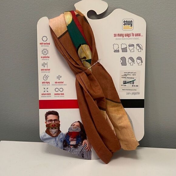 Snug Adult Unisex Multicolor Reindeer Festive Multi Neck Buff Scarf OS NWT - Picture 2 of 2